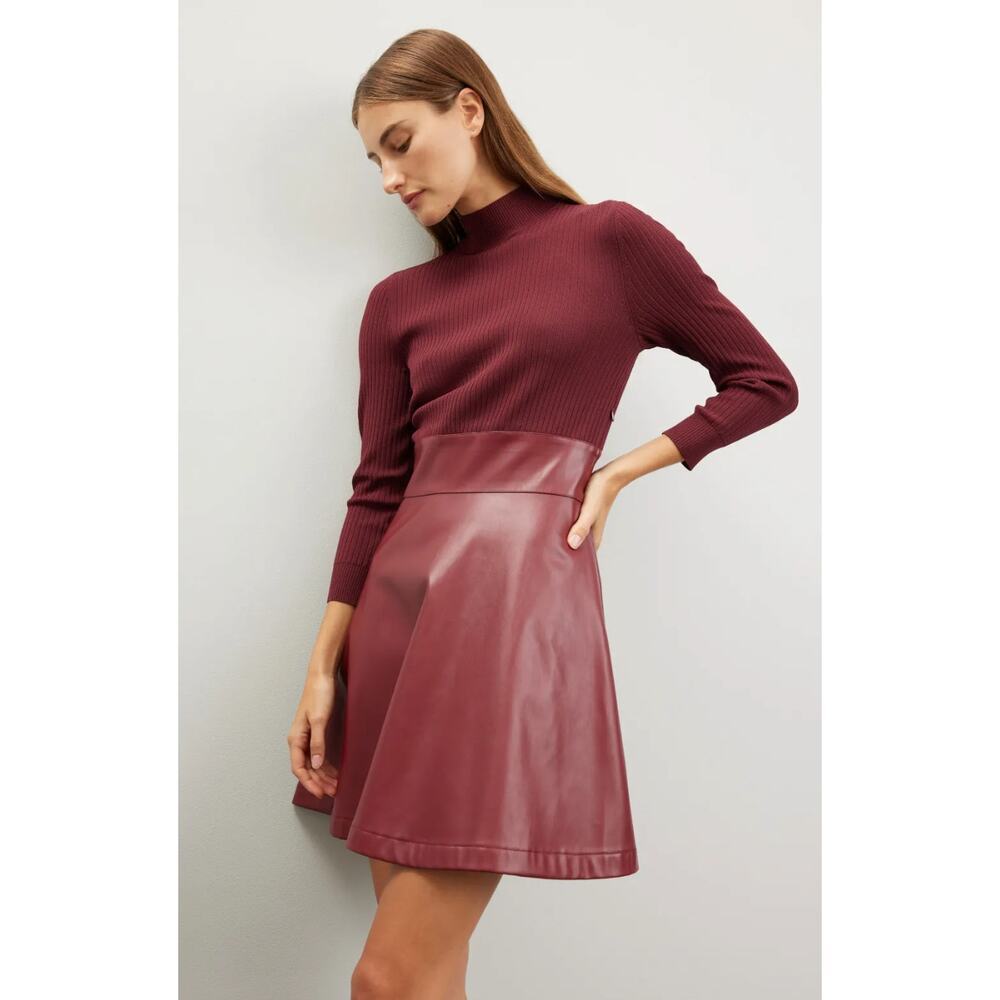 Shoshanna Alexa Red faux leather Dress Size S